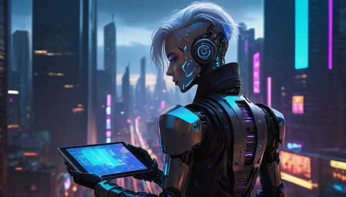 cyberpunk,futuristic,man with a computer,cyber,computer,electro,scifi,echo,night administrator,girl at the computer,metropolis,sci fiction illustration,technology,electronics,dystopian,freelancer,modern,sci - fi,sci-fi,technology of the future,Conceptual Art,Fantasy,Fantasy 09