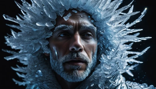 father frost,lokportrait,white walker,iceman,ice,ice queen,bran,iceberg,mundi,ice planet,queen cage,eternal snow,the ice,fractalius,poseidon god face,the snow queen,lokdepot,old man of the mountain,icy,white beard,Photography,Artistic Photography,Artistic Photography 12
