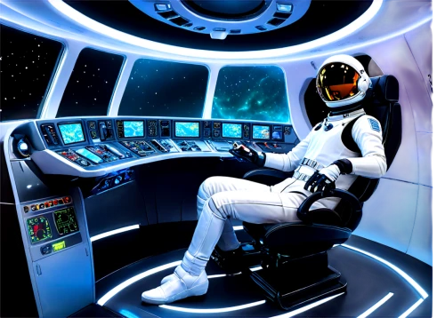 cockpit,spacesuit,admiral von tromp,the interior of the cockpit,space voyage,the vehicle interior,robot in space,space tourism,emperor of space,astronaut suit,space suit,sci fiction illustration,space capsule,ufo interior,cyberspace,space-suit,space walk,space travel,sky space concept,seat adjustment,Illustration,Realistic Fantasy,Realistic Fantasy 45