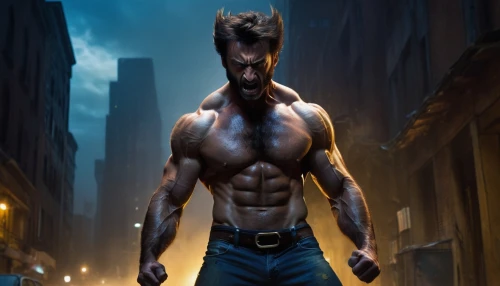 wolverine,muscle man,3d man,male character,groot super hero,torso,body building,edge muscle,cyberpunk,wolfman,steel man,standing man,muscle icon,dr. manhattan,superhero background,werewolf,muscled,muscular,blue-collar worker,minotaur,Illustration,Realistic Fantasy,Realistic Fantasy 16