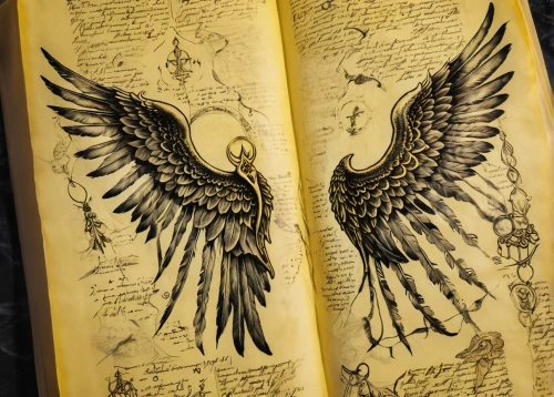 journal page,prayer book,journal,book page,magic grimoire,gryphon,harpy,griffon bruxellois,guestbook,eagle drawing,note book,old book,bird wings,magic book,wings,bird drawing,hymn book,angelology,wing,winged