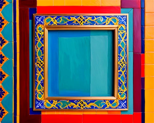 majorelle blue,painted block wall,colorful facade,tiles shapes,moroccan pattern,spanish tile,framing square,decorative frame,mirror frame,painted wall,tiled wall,sicily window,art deco frame,art nouveau frame,color wall,chinese screen,color frame,tiles,facade painting,colorful glass,Illustration,Vector,Vector 07