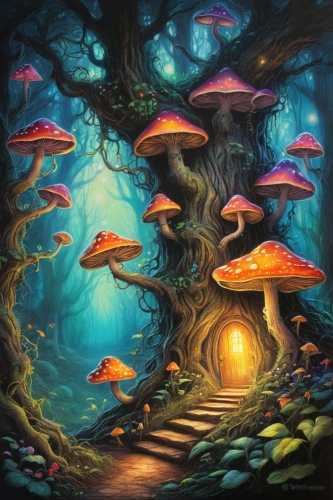 mushroom landscape,mushroom island,tree mushroom,mushrooms,forest mushroom,forest mushrooms,umbrella mushrooms,fairy forest,toadstools,brown mushrooms,club mushroom,psychedelic art,enchanted forest,mushrooms brown mushrooms,cubensis,mushroom type,forest of dreams,medicinal mushroom,agaric,fungi,Conceptual Art,Daily,Daily 09