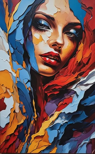 oil painting on canvas,painting technique,art painting,woman's face,abstract painting,woman face,boho art,oil painting,abstract artwork,glass painting,oil on canvas,art,girl in cloth,woman thinking,fabric painting,meticulous painting,kaleidoscope art,andromeda,aura,artist,Photography,General,Realistic