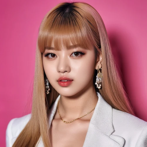 barbie doll,doll's facial features,miso,pink background,cube background,official portrait,pink beauty,momo,bangs,songpyeon,princess' earring,queen of puddings,winner joy,joy,spy visual,icon instagram,maeuntang,seo,mandu,earrings,Photography,General,Realistic