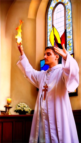 easter vigil,holy spirit,pentecost,fire eater,priesthood,church consecration,eucharist,eucharistic,fire-eater,priest,sacrament,the conflagration,catholicism,flickering flame,fire artist,the white torch,easter fire,benediction of god the father,zoroastrian novruz,metropolitan bishop,Illustration,Realistic Fantasy,Realistic Fantasy 30