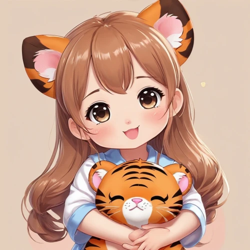 tiger cub,chestnut tiger,tigerle,tiger png,tigers,tiger,nyan,asian tiger,malayan tiger cub,tiger head,a tiger,oliang,bengal tiger,cat kawaii,kyi-leo,mikuru asahina,chibi,cute cartoon character,chibi girl,cute fox,Illustration,Japanese style,Japanese Style 01