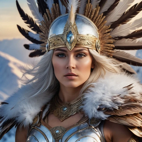 warrior woman,female warrior,artemisia,athena,thracian,fantasy woman,biblical narrative characters,cleopatra,goddess of justice,feather headdress,ice queen,headdress,head woman,indian headdress,heroic fantasy,the hat of the woman,germanic tribes,artemis,warrior east,valhalla,Photography,General,Commercial