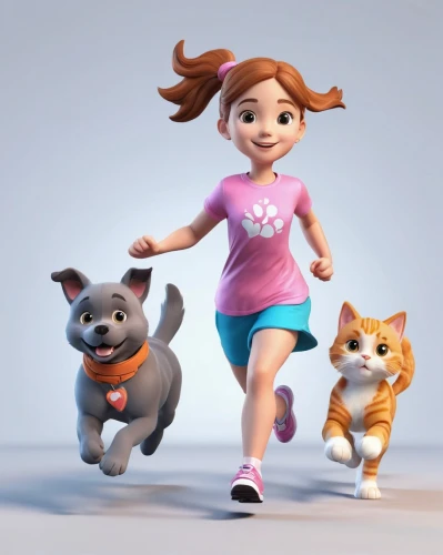 little girl running,running dog,female runner,cute cartoon character,cartoon cat,dog running,running,children jump rope,two running dogs,jogging,animal sports,cat vector,character animation,pet vitamins & supplements,girl with dog,cute cartoon image,dog walker,workout icons,calico cat,free running,Unique,3D,3D Character