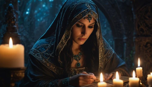 praying woman,woman praying,candlemas,the prophet mary,priestess,sorceress,mystical portrait of a girl,fortune telling,candlemaker,fortune teller,girl praying,hieromonk,candlelight,the enchantress,gothic portrait,divination,fatima,candlelights,blue enchantress,miss circassian,Photography,General,Fantasy