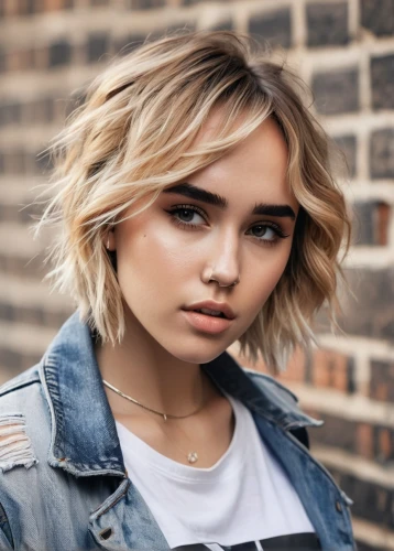 denim jacket,short blond hair,jean jacket,denim background,portrait background,cool blonde,pixie-bob,grunge,denim,pretty young woman,bob cut,blonde girl,beautiful young woman,blonde woman,pixie cut,jeans background,girl in t-shirt,burning hair,greta oto,layered hair,Unique,Design,Logo Design