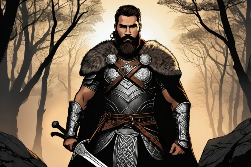 thorin,heroic fantasy,fantasy warrior,dane axe,male character,warlord,female warrior,biblical narrative characters,lone warrior,the warrior,barbarian,alaunt,thracian,paladin,swordsman,male elf,knight armor,king arthur,germanic tribes,thymelicus,Illustration,Black and White,Black and White 04