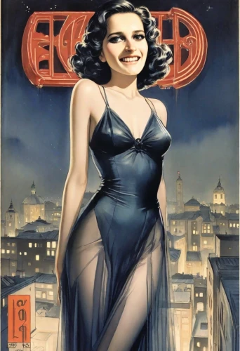 italian poster,art deco woman,film poster,art deco,dita,jane russell-female,old elisabeth,art deco frame,ester williams-hollywood,vampira,eldorado,magazine cover,allied,advertisement,art deco background,hedy lamarr-hollywood,1940,evil woman,1940s,art deco ornament,Digital Art,Comic