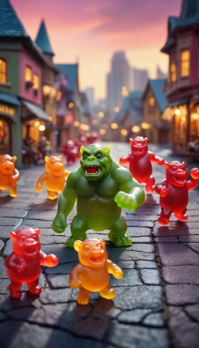 gummybears,gummies,frog gathering,gummy bears,minion hulk,skylanders,skylander giants,gnome ice skating,frog background,kawaii frogs,running frog,frog figure,hulk,disney baymax,3d fantasy,avenger hulk hero,disney world,frog king,gummi candy,frogs,Photography,General,Cinematic