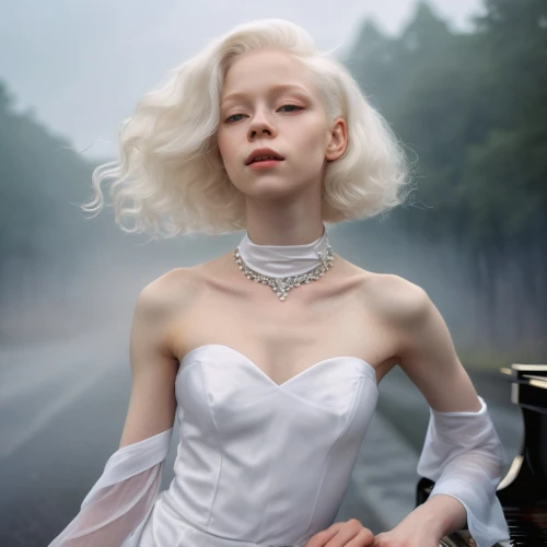 white lady,albino,pearl necklace,bridal veil,white rose snow queen,pale,tilda,pearl necklaces,white bird,bridal jewelry,white beauty,white silk,bridal clothing,white gold,dead bride,choker,white velvet,mystical portrait of a girl,paleness,white dove,Photography,General,Cinematic