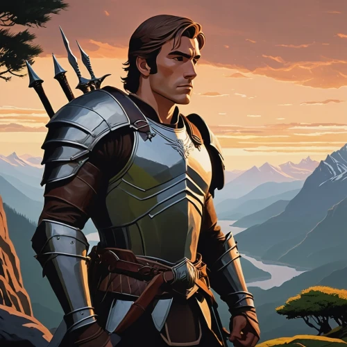 heroic fantasy,male elf,massively multiplayer online role-playing game,cg artwork,cullen skink,witcher,paladin,archer,the wanderer,tyrion lannister,mountain guide,dunun,sci fiction illustration,game illustration,htt pléthore,adventurer,fjord,northrend,guards of the canyon,game art,Conceptual Art,Oil color,Oil Color 13