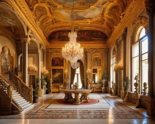 royal interior,villa cortine palace,entrance hall,villa d'este,europe palace,ornate room,versailles,marble palace,palazzo,crown palace,villa balbianello,hallway,rococo,the palace,villa farnesina,the royal palace,interior decor,lobby,chateau,baroque,Illustration,Paper based,Paper Based 23