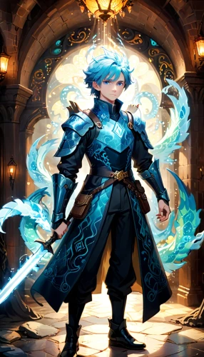 blue enchantress,male elf,summoner,mage,winterblueher,dane axe,sterntaler,magistrate,fantasy warrior,dodge warlock,male character,dragon li,paladin,wind warrior,aesulapian staff,light bearer,azure,acmon blue,show off aurora,heroic fantasy,Anime,Anime,Cartoon