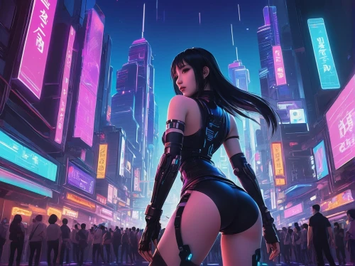 cyberpunk,shinjuku,taipei,hk,shibuya,hong,shanghai,cityscape,asian vision,anime 3d,asia,tokyo,tokyo city,game illustration,fantasy city,city trans,sci fiction illustration,would a background,cg artwork,world digital painting,Illustration,Japanese style,Japanese Style 09