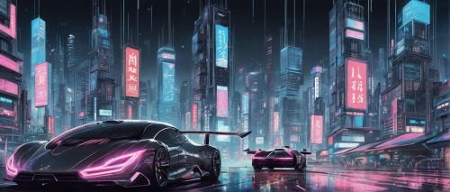 cyberpunk,futuristic landscape,futuristic,futuristic car,vapor,shinjuku,tokyo,3d car wallpaper,elektrocar,pink car,tokyo city,cityscape,dystopia,scifi,neon arrows,racing road,dystopian,metropolis,sci - fi,sci-fi,Illustration,Paper based,Paper Based 30