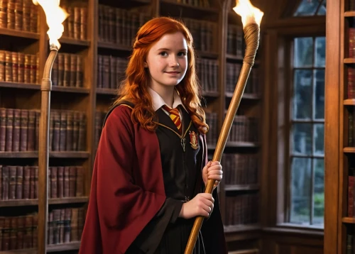 broomstick,hogwarts,wand,potter,harry potter,school uniform,academic dress,smouldering torches,wizardry,torches,magic wand,flickering flame,wand gold,quarterstaff,rowan,librarian,candle wick,hogwarts express,bunsen burner,flaming torch,Illustration,Paper based,Paper Based 12