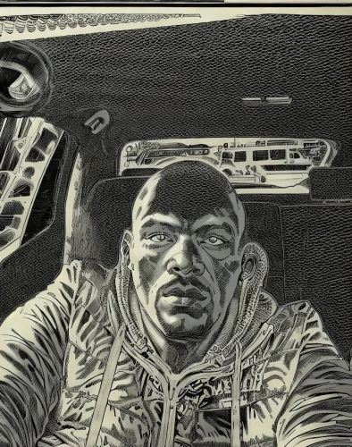 car drawing,cab driver,detail shot,drive,mad max,driver,muhammad ali,woman in the car,self-portrait,self portrait,behind the wheel,afro american,martin luther king jr,drive-in,race,car radio,talladega,bus driver,backseat,motoring,Art sketch,Art sketch,Fine American Manga