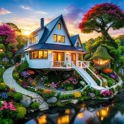 beautiful home,summer cottage,home landscape,house by the water,miniature house,fairy tale castle,fairytale castle,house in the forest,victorian house,house with lake,tropical house,fairy house,splendor of flowers,cottage garden,little house,japan garden,fairy village,cottage,house in mountains,wonderland,Conceptual Art,Sci-Fi,Sci-Fi 10