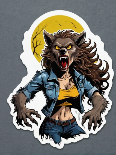 werewolf,wolverine,werewolves,wolfman,rocket raccoon,howling wolf,grizzly,wolf bob,roaring,wildcat,wolf,wolves,roar,female lion,sticker,to roar,lioness,snarling,thundercat,lion - feline,Unique,Design,Sticker