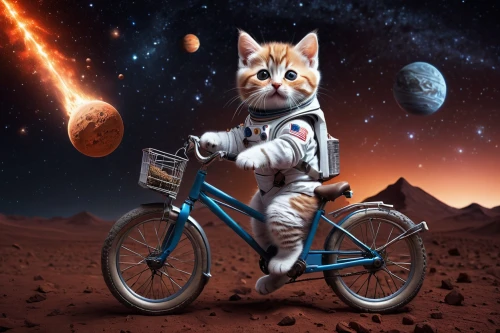 dogecoin,red tabby,photo manipulation,photomanipulation,mission to mars,image manipulation,anthropomorphized animals,sci fiction illustration,moon rover,astronautics,astropeiler,astronomer,i'm off to the moon,space travel,digital compositing,bikejoring,animal feline,spacefill,cosmonaut,space voyage,Photography,Artistic Photography,Artistic Photography 11