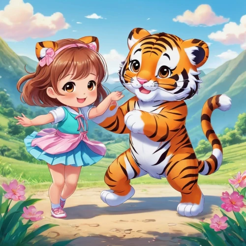 tigers,tigerle,children's background,asian tiger,cute cartoon image,tiger cub,chestnut tiger,a tiger,tiger,animal world,bengal tiger,tiger png,animal zoo,cute cartoon character,young tiger,forest animals,animals hunting,cute animals,cute animal,siberian tiger,Illustration,Japanese style,Japanese Style 01