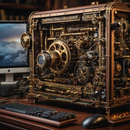 treasure chest,steampunk,barebone computer,blackmagic design,scientific instrument,steampunk gears,film projector,movie projector,desktop computer,vintage camera,pirate treasure,watchmaker,vintage theme,crypto mining,antiquariat,computer art,chinese screen,time machine,cryptography,computer case,Photography,General,Natural