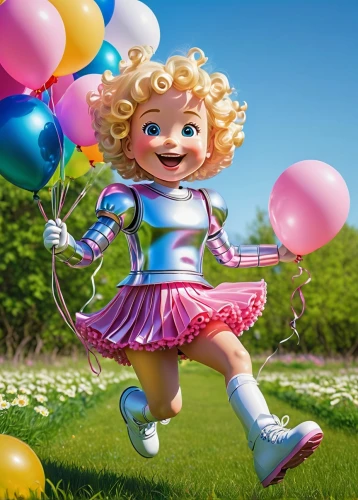 little girl with balloons,little girl running,little girl in pink dress,pink balloons,cute cartoon character,little girl twirling,happy birthday balloons,agnes,cheerfulness,colorful balloons,balloons flying,balloons mylar,star balloons,balloon,children's birthday,little girl in wind,children's background,children jump rope,rainbow color balloons,child fairy,Illustration,Children,Children 05