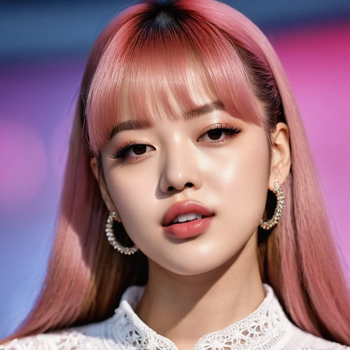 doll's facial features,pink beauty,joy,lip,pink hair,winner joy,sakura,barbie doll,songpyeon,yeonsan hong,dark pink in colour,seo,yulan magnolia,ethereal,cube background,rose pink colors,guk,mandu,pink flamingo,solar,Photography,General,Realistic