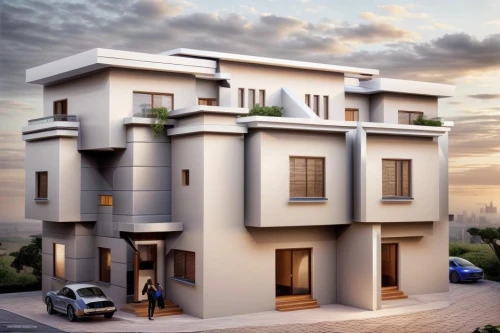 build by mirza golam pir,two story house,residential house,sky apartment,3d rendering,new housing development,apartment house,block balcony,modern architecture,apartment building,residential building,shared apartment,modern house,architectural style,cubic house,apartments,an apartment,residential,residence,exterior decoration