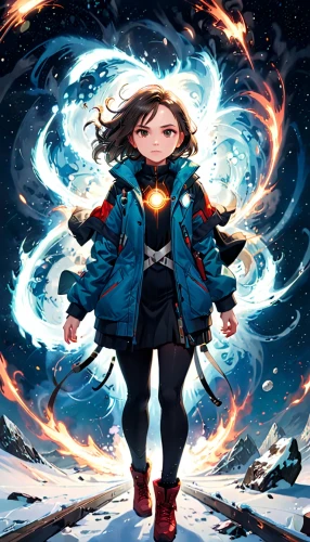 sci fiction illustration,scarlet witch,supernova,captain marvel,winterblueher,infinite snow,katniss,cg artwork,elements,my hero academia,wonder,little girl in wind,kid hero,eleven,glory of the snow,fire artist,fire background,fire poi,spark,aurora,Anime,Anime,General