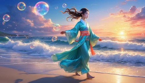 world digital painting,fantasy picture,fantasy art,the wind from the sea,3d fantasy,mermaid background,beach background,ocean background,sea breeze,creative background,sea-shore,the endless sea,oriental painting,exploration of the sea,chinese art,cg artwork,lanterns,little girl in wind,japanese art,little girl with balloons,Photography,General,Realistic