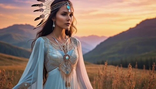 indian headdress,headdress,feather headdress,miss circassian,american indian,cherokee,pocahontas,fantasy picture,assyrian,native american,shamanism,inner mongolian beauty,gypsy soul,shamanic,the american indian,thracian,celtic queen,ancient costume,arabian,warrior woman,Photography,General,Realistic