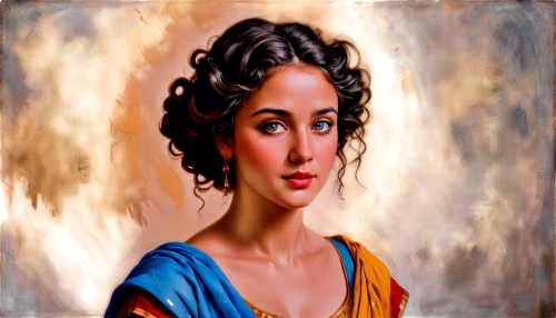 jane austen,assyrian,photo painting,girl in a historic way,ancient egyptian girl,portrait of a girl,art painting,radha,oil painting on canvas,young woman,vintage female portrait,indian woman,oil painting,bougereau,woman portrait,italian painter,portrait of a woman,milkmaid,cepora judith,vintage woman,Art,Classical Oil Painting,Classical Oil Painting 02