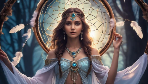 priestess,sorceress,faerie,mystical portrait of a girl,fantasy portrait,faery,magic mirror,fantasy art,mirror of souls,dream catcher,shamanism,elven,shamanic,fantasy picture,the enchantress,fairy queen,blue enchantress,dreamcatcher,fantasy woman,shaman,Photography,General,Realistic