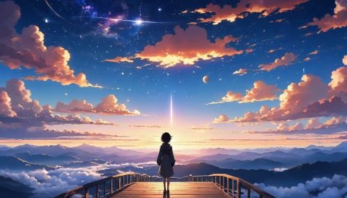 sky,the horizon,heaven gate,celestial,astral traveler,universe,beyond,ascending,horizon,heavenly ladder,dream world,star sky,the pillar of light,distant vision,the universe,beam,journey,skyscape,the sky,eternity,Photography,General,Realistic