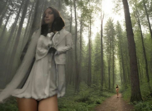 girl with tree,girl walking away,ballerina in the woods,photomanipulation,photo manipulation,woman walking,in the forest,digital compositing,forest walk,sleepwalker,mystical portrait of a girl,photoshop manipulation,image manipulation,girl in a long,holy forest,forest of dreams,the girl in nightie,girl in a long dress,forest path,conceptual photography,Female,Eastern Europeans,Straight hair,Youth adult,M,Confidence,Underwear,Outdoor,Forest
