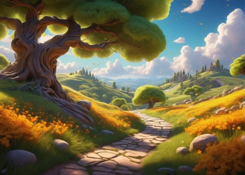 cartoon video game background,fantasy landscape,pathway,druid grove,mushroom landscape,forest path,landscape background,hiking path,the mystical path,forest landscape,forest road,salt meadow landscape,the path,background images,hare trail,tree top path,backgrounds,forest background,children's background,maple road,Conceptual Art,Daily,Daily 01