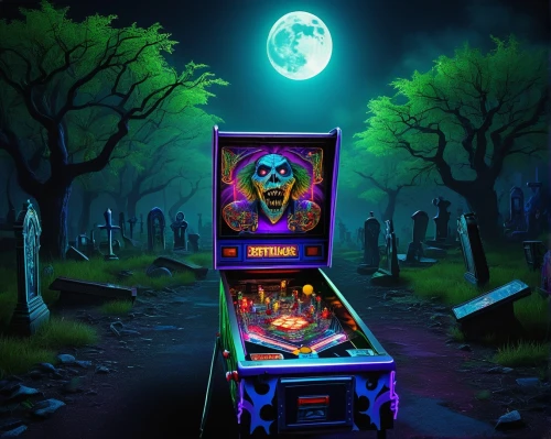 pinball,day of the dead icons,skeleltt,halloween poster,skee ball,day of the dead truck,game illustration,halloween background,graves,day of the dead frame,days of the dead,coffin,arcade game,graveyard,video game arcade cabinet,halloween wallpaper,dia de los muertos,halloween truck,day of the dead,halloweenchallenge,Conceptual Art,Sci-Fi,Sci-Fi 14