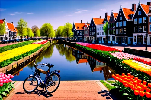 netherlands,holland,the netherlands,dutch landscape,tulip festival,north holland,nederland,springtime background,zaandam,amsterdam,tulip fields,tulip background,edam,belgium,colors of spring,spring background,dutch,friesland,groningen,flower background,Illustration,American Style,American Style 13