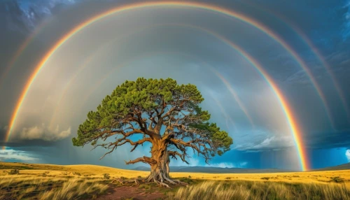 rainbow background,double rainbow,isolated tree,rainbow bridge,magic tree,colorful tree of life,raimbow,rainbow,lone tree,rainbow colors,natural phenomenon,rainbow jazz silhouettes,pot of gold background,atmospheric phenomenon,circle around tree,moonbow,meteorological phenomenon,landscape photography,rainbow and stars,rainbow clouds,Photography,General,Realistic