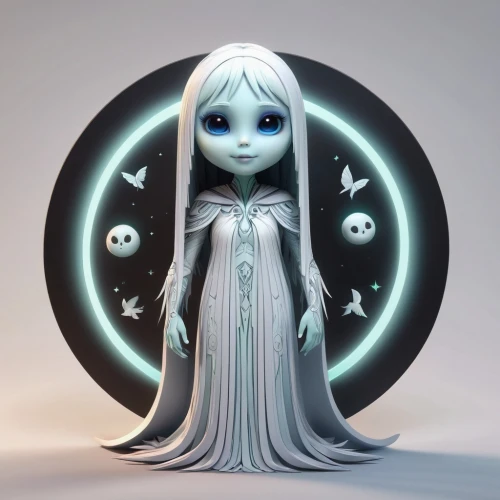 the snow queen,ice queen,elsa,white rose snow queen,ice princess,glowworm,ghost girl,blue enchantress,suit of the snow maiden,frozen,winterblueher,aurora,father frost,star mother,priestess,zodiac sign libra,echo,the enchantress,show off aurora,silver,Unique,3D,3D Character