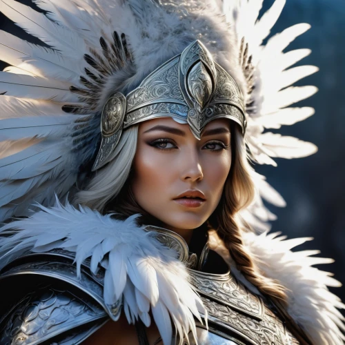 feather headdress,warrior woman,female warrior,headdress,hawk feather,thracian,indian headdress,miss circassian,kyrgyz,white feather,fantasy woman,inner mongolian beauty,ice queen,kokoshnik,american indian,the hat of the woman,white fur hat,native american,mongolian eagle,the snow queen,Photography,Documentary Photography,Documentary Photography 15