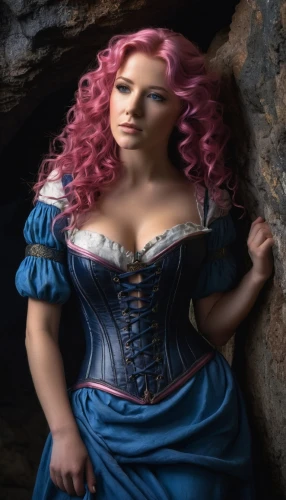 celtic woman,corset,fantasy woman,cinderella,the sea maid,celtic queen,victorian lady,rapunzel,fairy tale character,poison,female doll,fantasy picture,bodice,cosplay image,fae,fantasy girl,the blonde in the river,fantasy portrait,queen of hearts,female model,Illustration,American Style,American Style 07