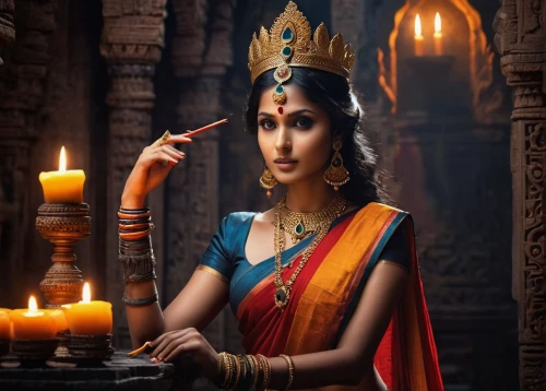 lakshmi,indian art,janmastami,jaya,ramayana,indian woman,ramayan,priestess,indian bride,pooja,hindu,radha,nityakalyani,indian girl,indian culture,east indian,tamil culture,vishuddha,sari,tarhana,Conceptual Art,Fantasy,Fantasy 34