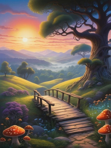 mushroom landscape,cartoon video game background,fantasy landscape,landscape background,forest landscape,children's background,mushroom island,druid grove,fairy forest,pathway,fantasy picture,home landscape,background with stones,autumn landscape,toadstools,nature landscape,background images,backgrounds,an island far away landscape,background image,Illustration,Black and White,Black and White 22